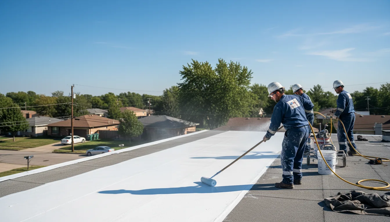 Commercial roof coating in Covington, OK near me